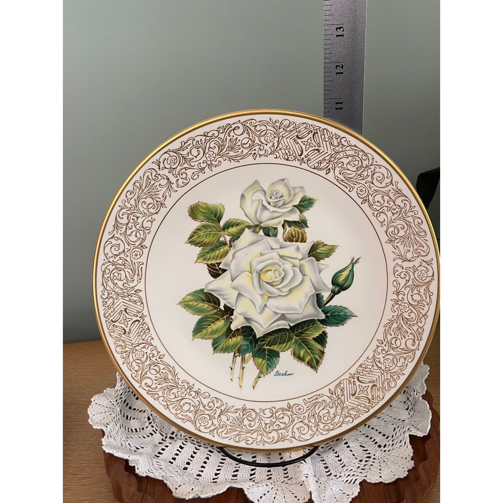 Vintage "The White Masterpiece Rose" Edward Marshall Boehm Collector Plate